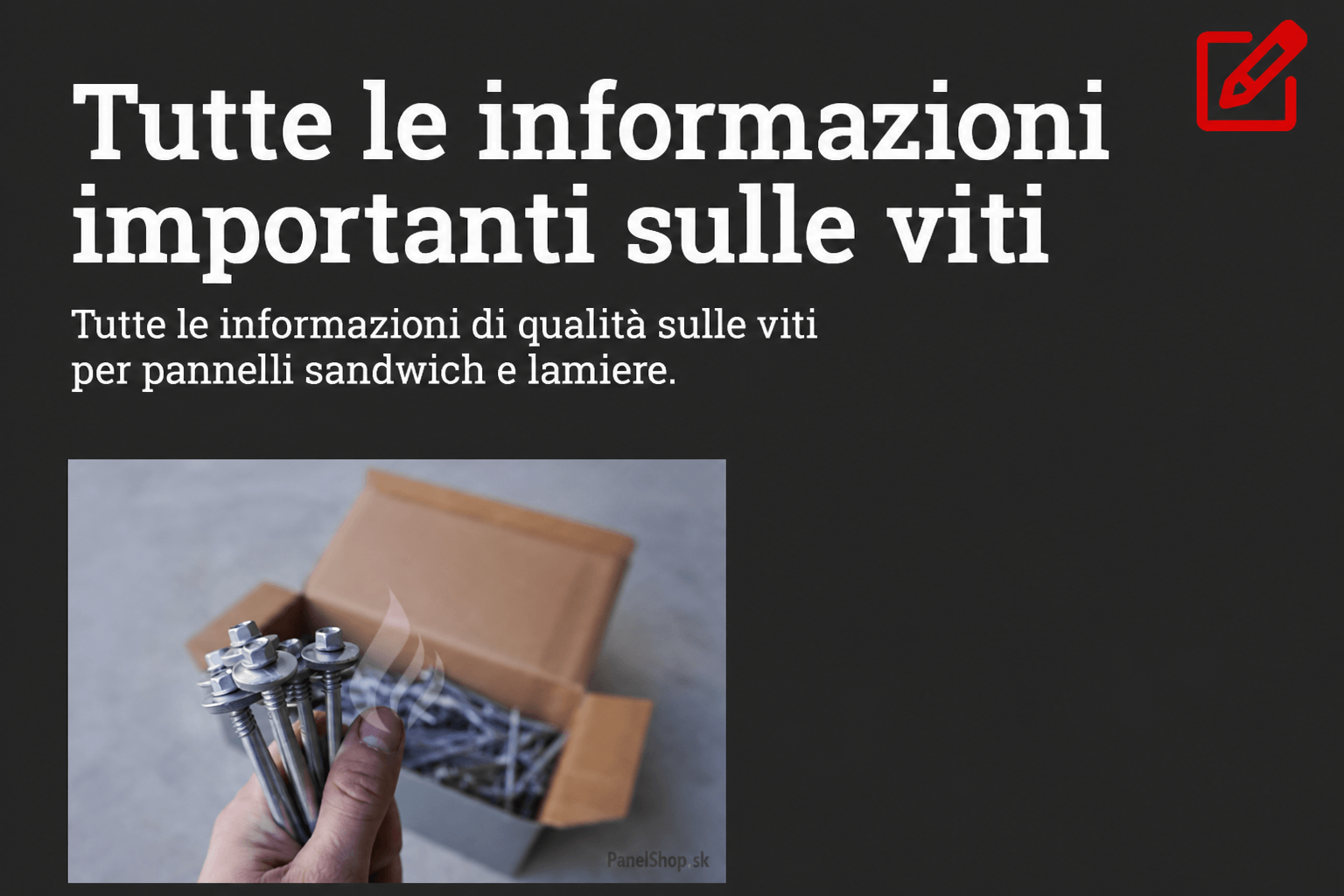 Tutte le informazioni importanti sulle viti